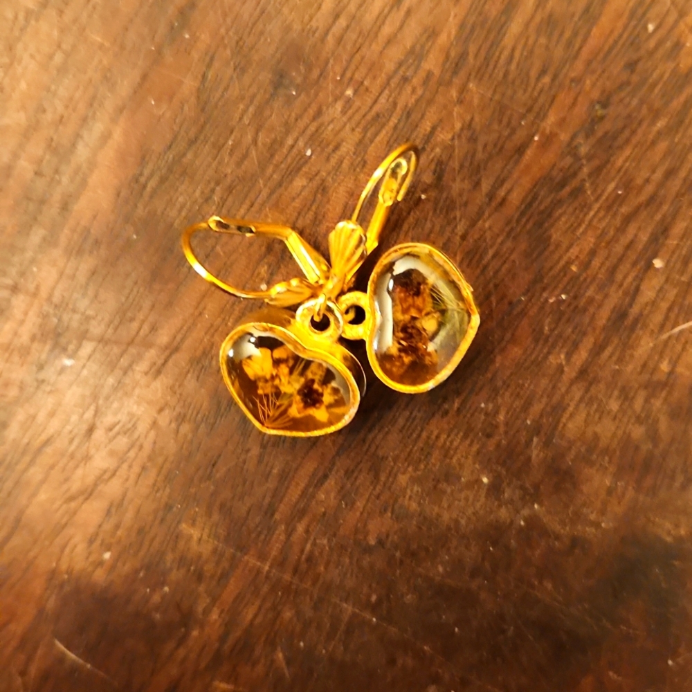 ♥️Earrings with real flowers 💐,  lever back